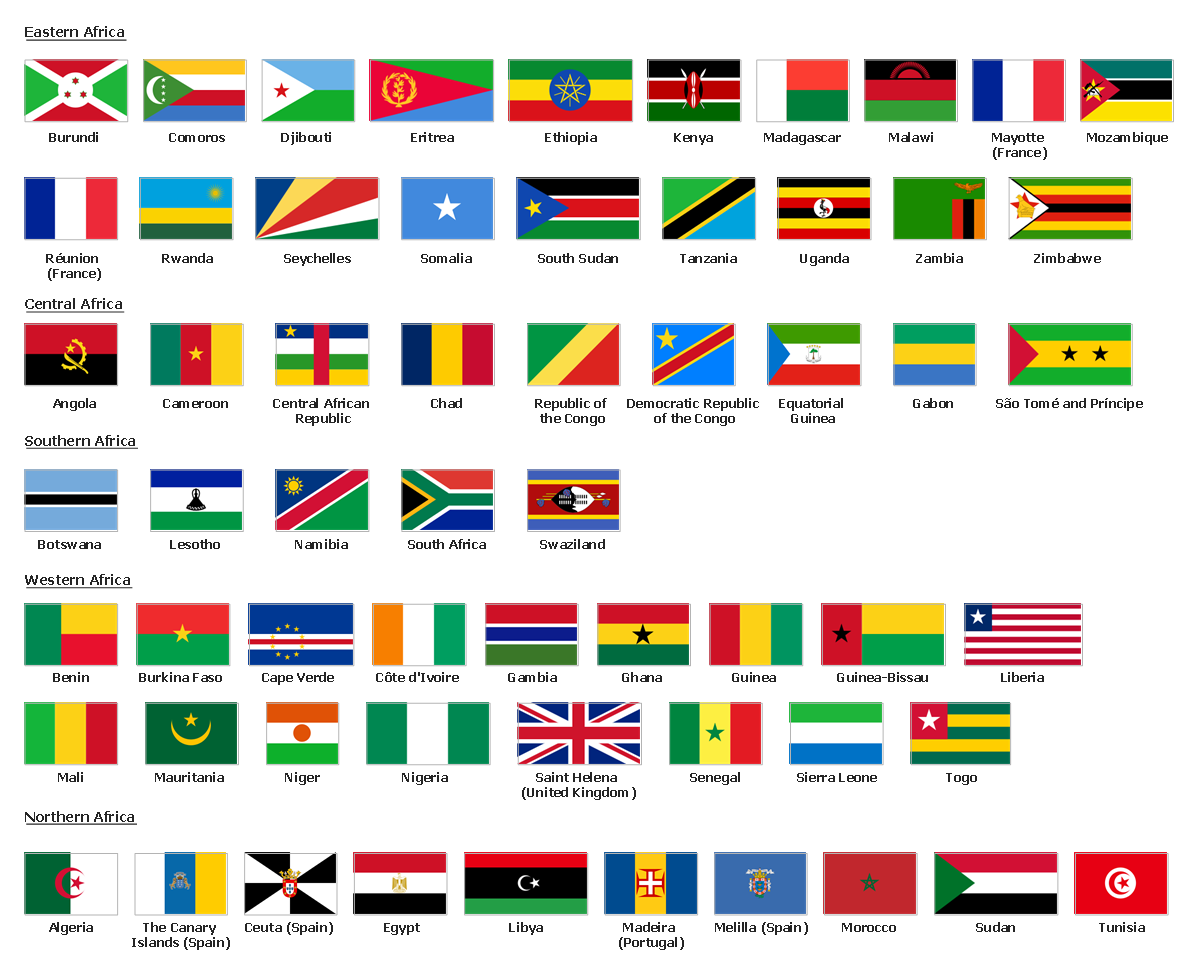 Design elements - Africa flags
