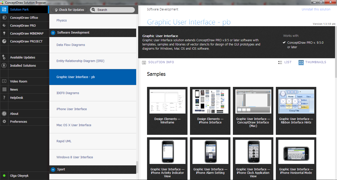 Graphic User Interface Solution in ConceptDraw STORE