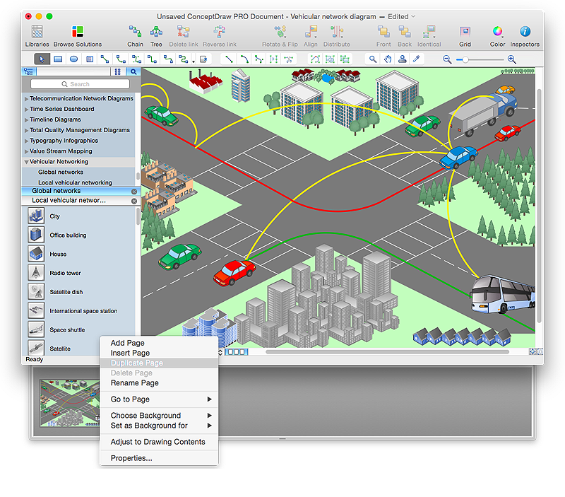 Creating A Multipage Vehicular Network Diagram | ConceptDraw HelpDesk