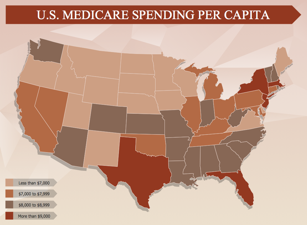 Management Infographic Examples - US Medicare Spending Per Capita