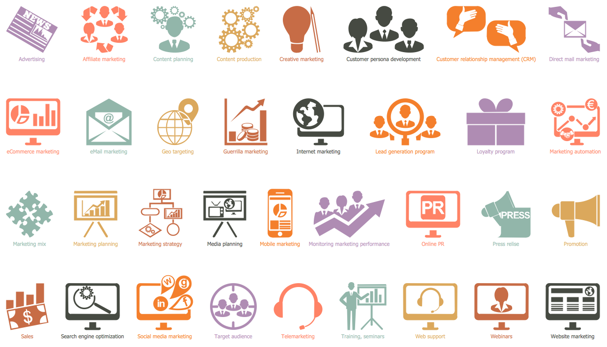 Marketing Pictograms Library Design Elements