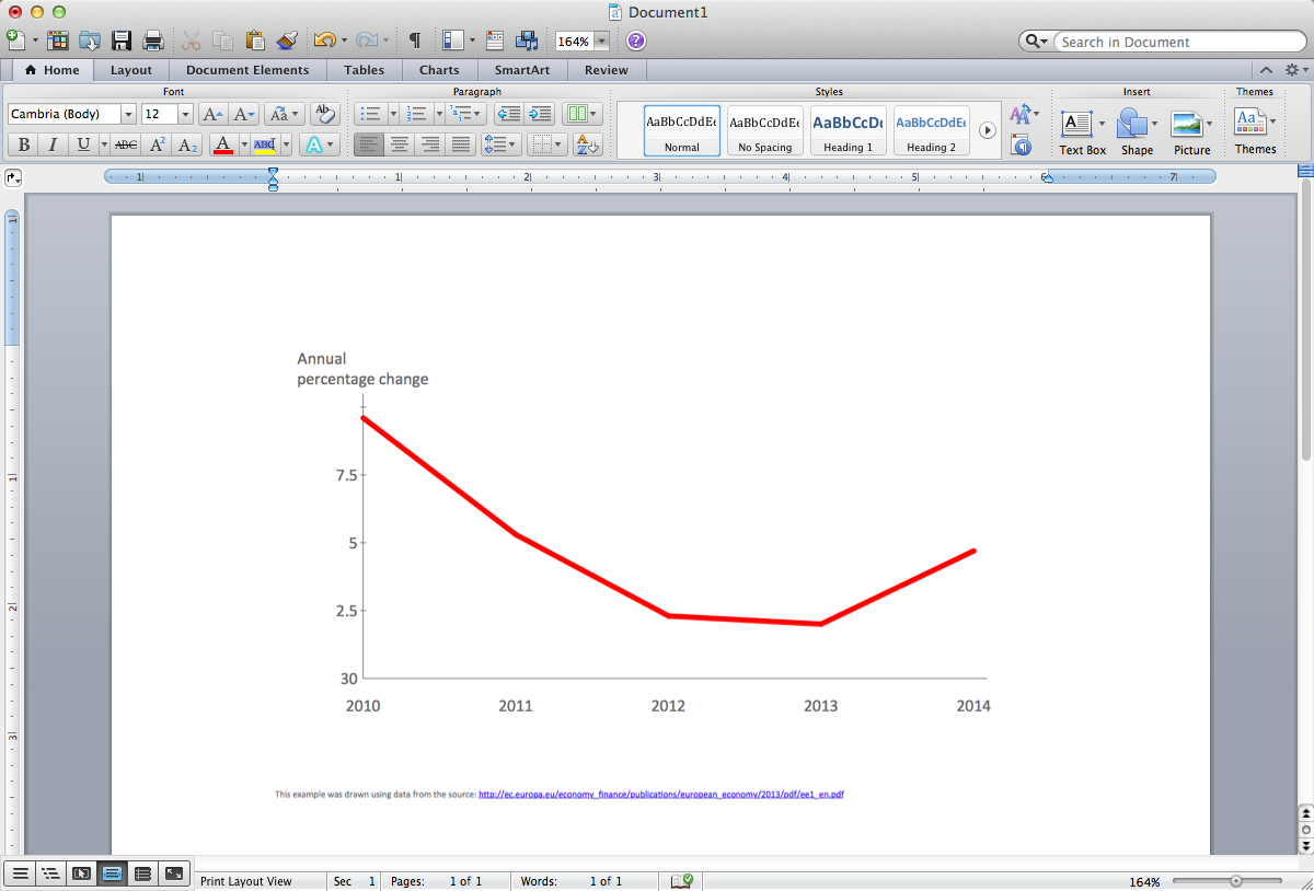 Line Chart Template for Word *