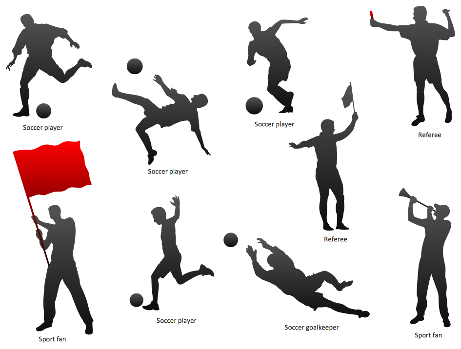 Soccer Football Silhouettes