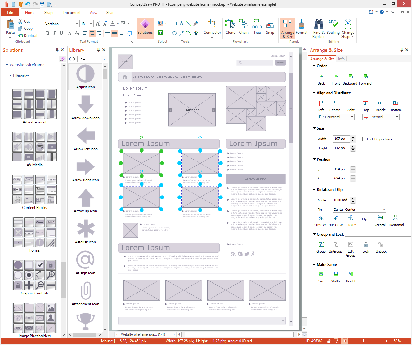 Website Wireframe Solution for Microsoft Windows
