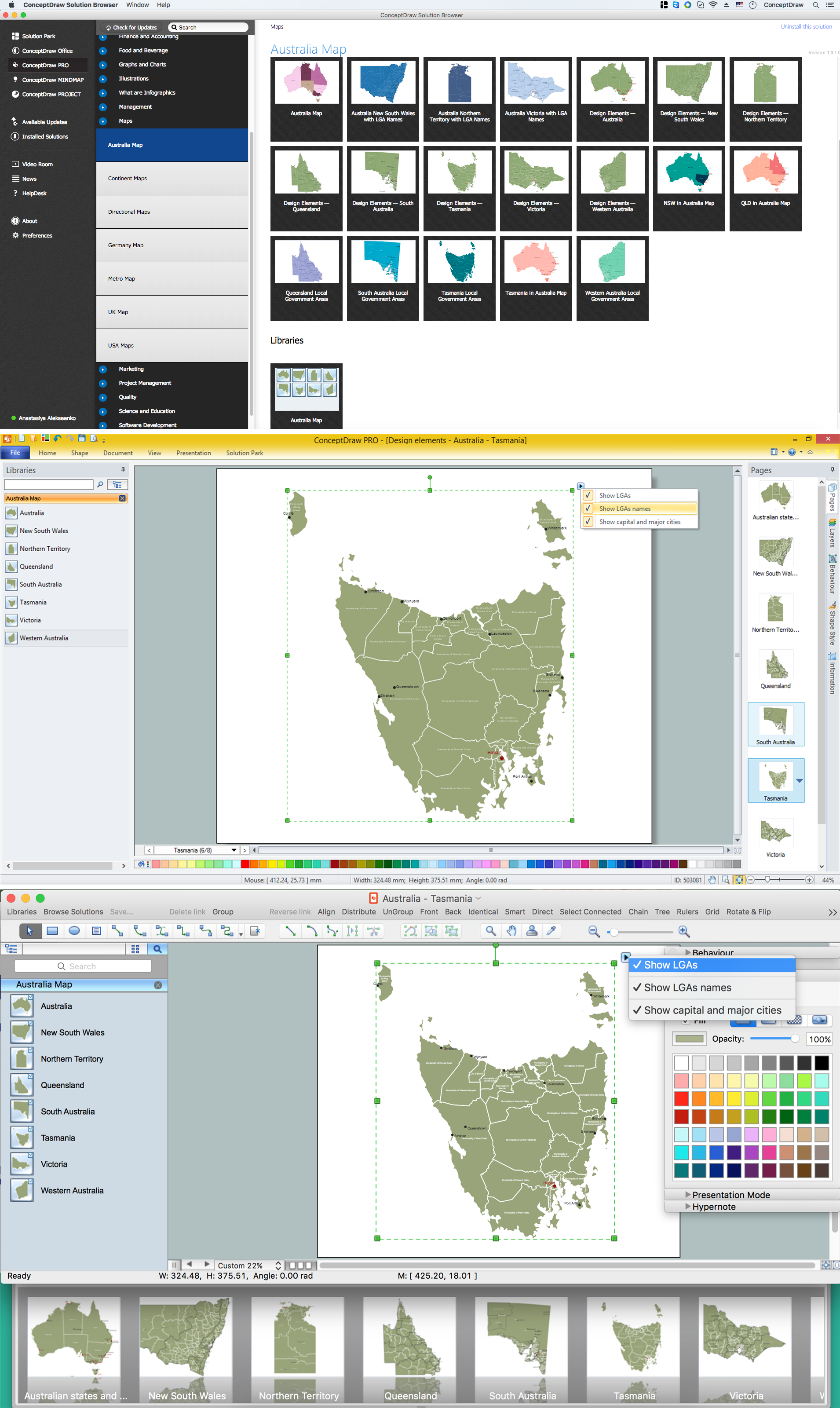 Australia Map — Tasmania *