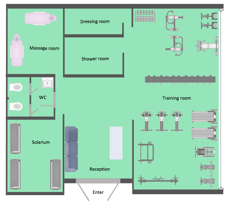 Building Gym SPA Plans Gym Floor Plan Sample 