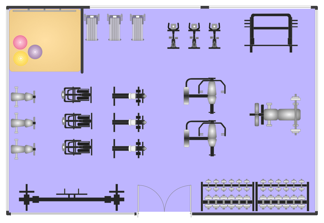 Gym Layout, Gym Workout Plan, Restaurant Layouts