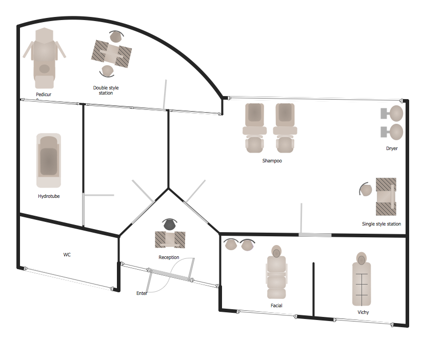 small hair salon blueprints