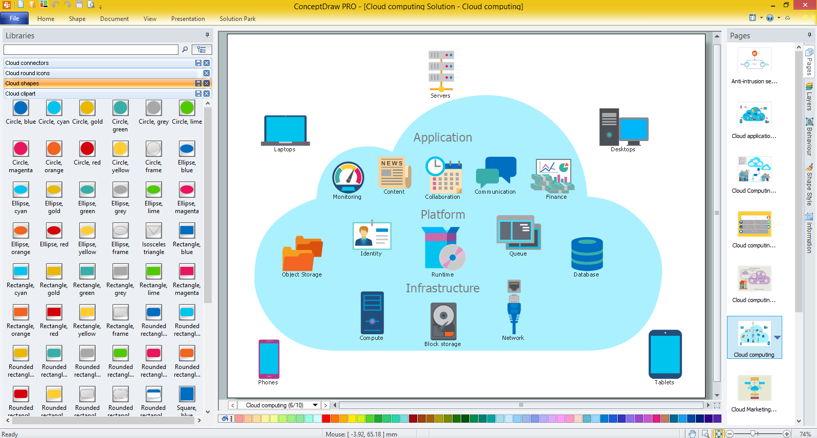 best free software draw cloud computing components presentation