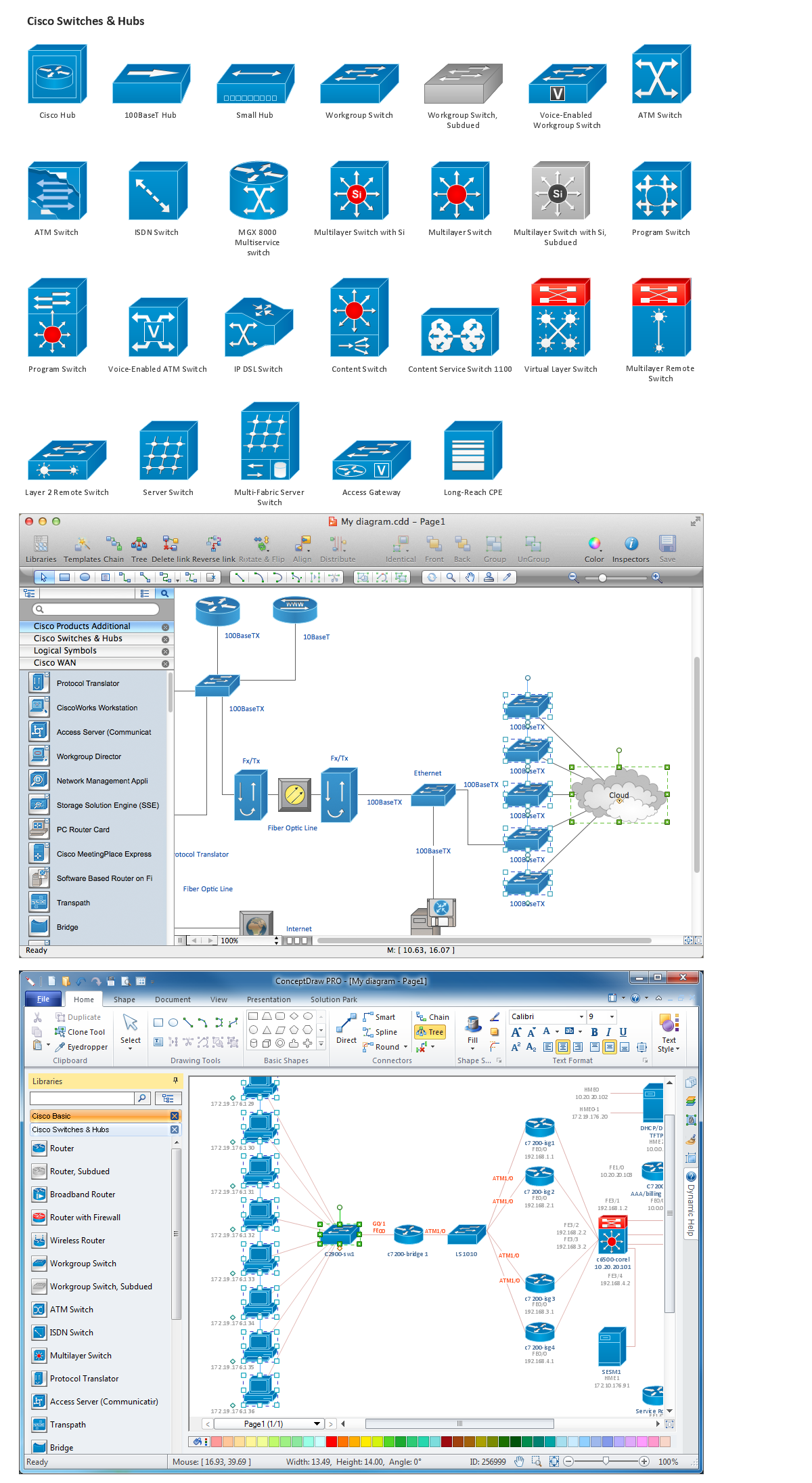 Network Diagramming Software, Design Elements - Cisco (Win Mac)