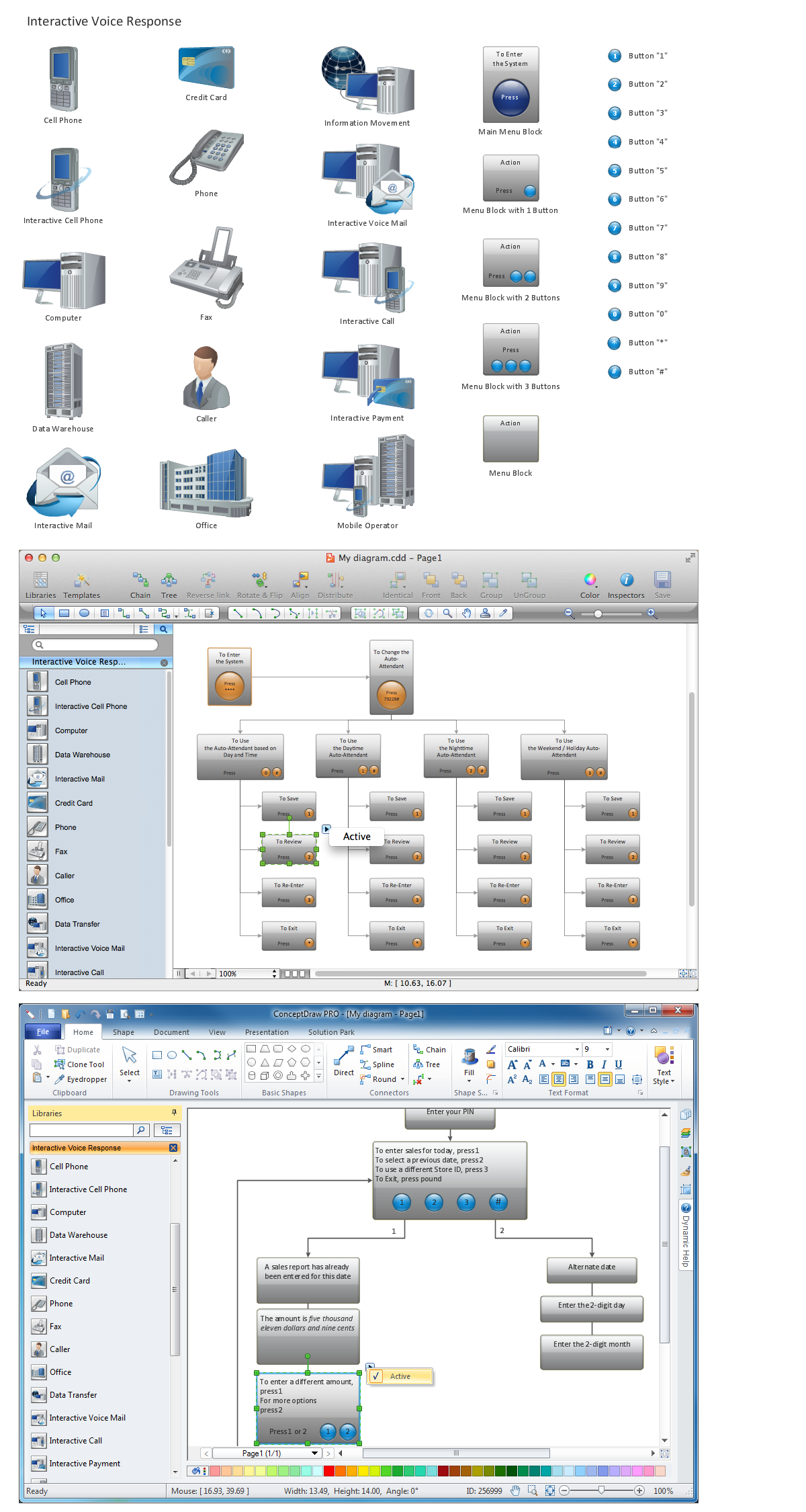 Network Diagramming Software, Design Elements - IVR (Windows, Macintosh)