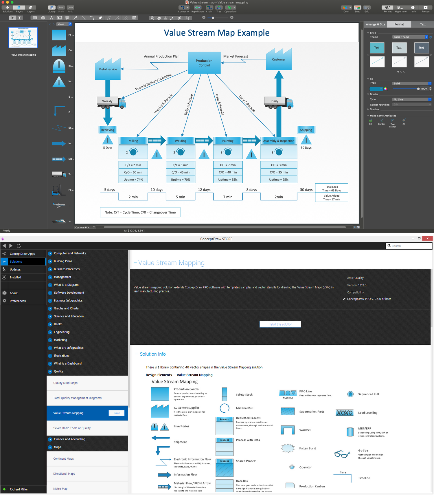 ConceptDraw DIAGRAM - Value Stream Map Creator