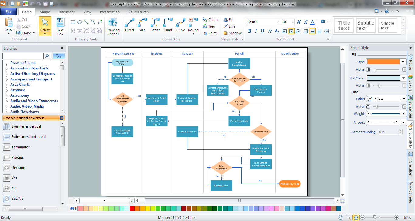 swimlane excel template