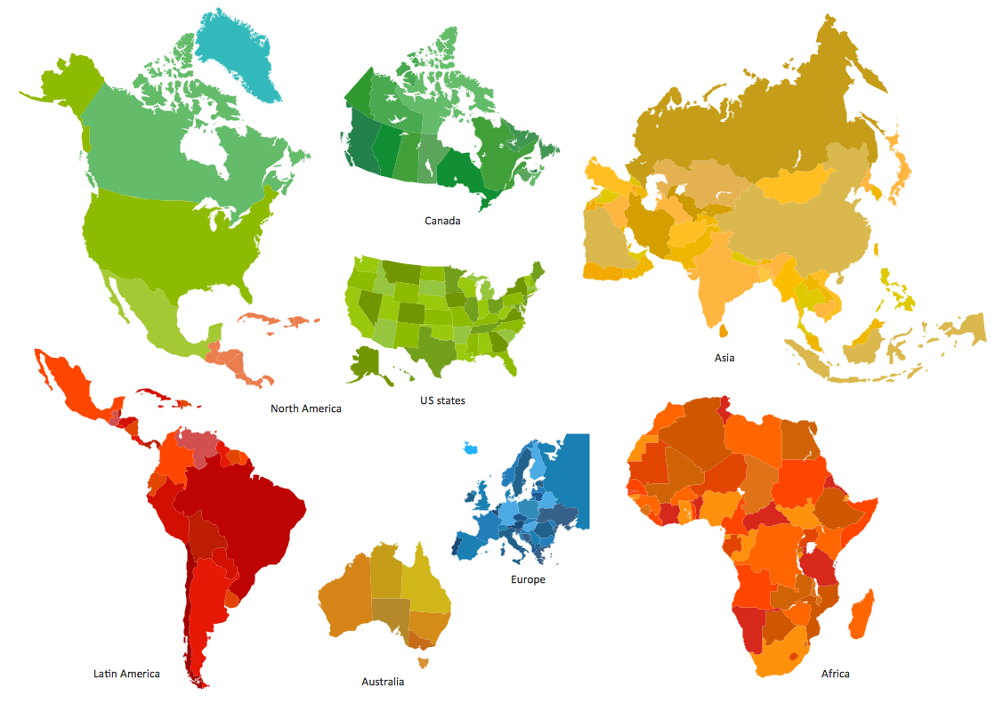 South America regions - Political map