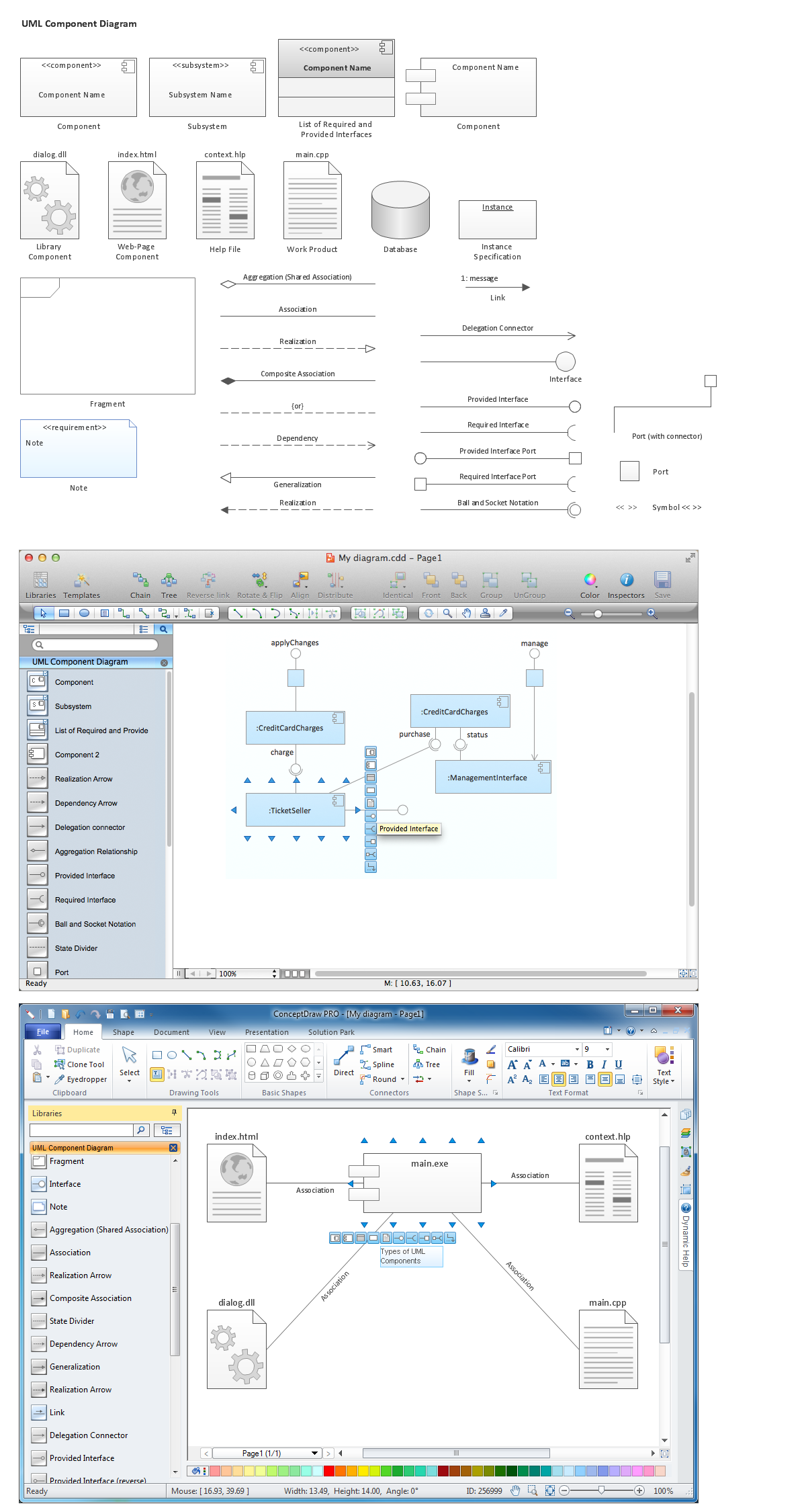 Diagramming Software for  Design UML Component  Diagrams (mac, win)