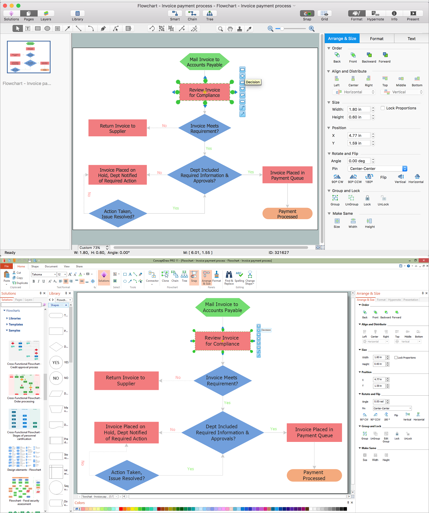 Easy Flowchart Software - Invoice payment process