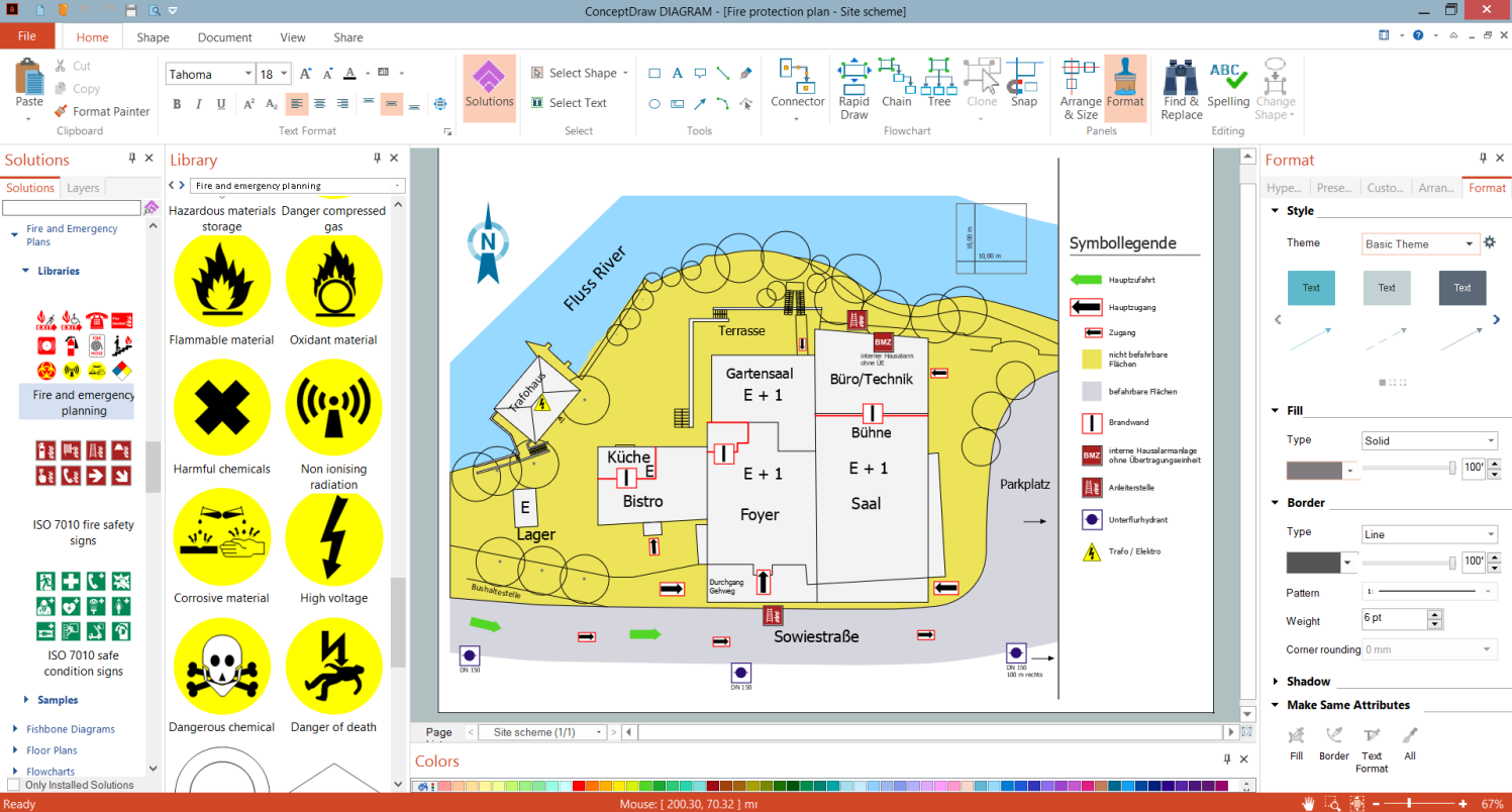 Fire Escape Plan Drawing in ConceptDraw DIAGRAM