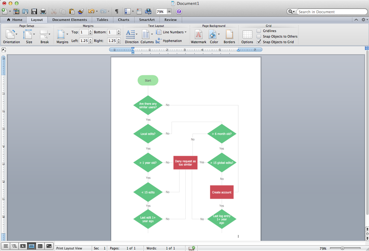 Flowcharts in Word *