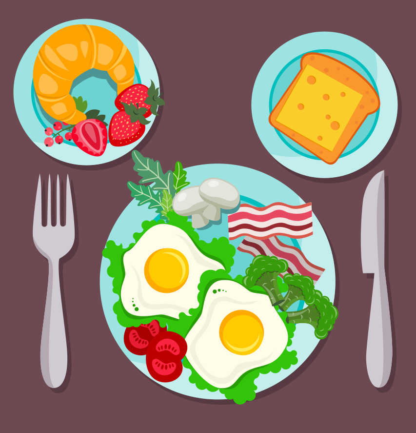 Easy Healthy Food Plate Drawing