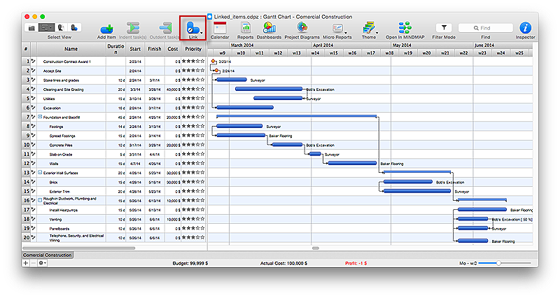 how to create a gantt chart in ms project 2016