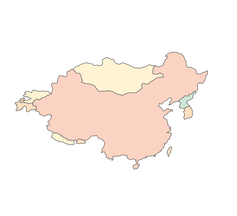 Geo Map - China and Mongolia