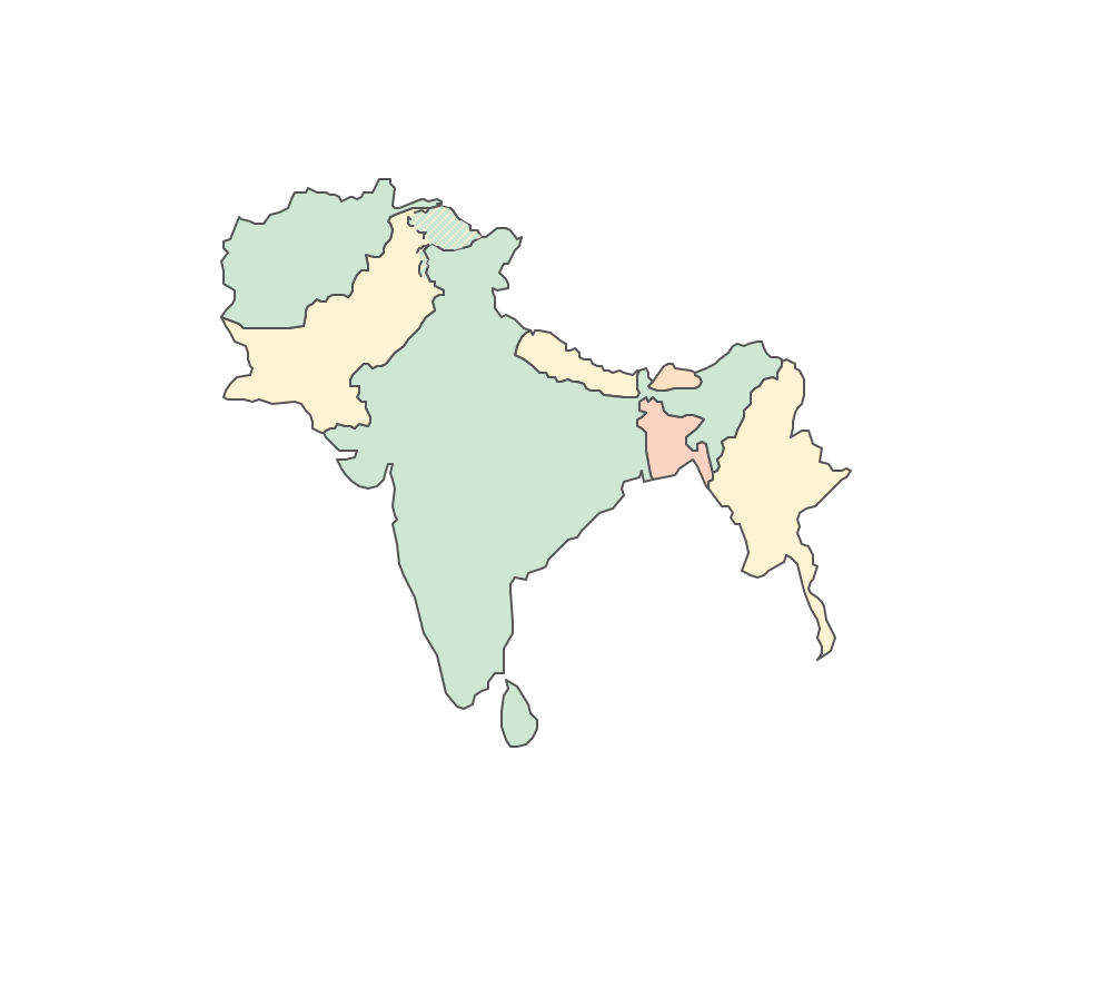 South Asia Map Drawing Geo Map - Asia