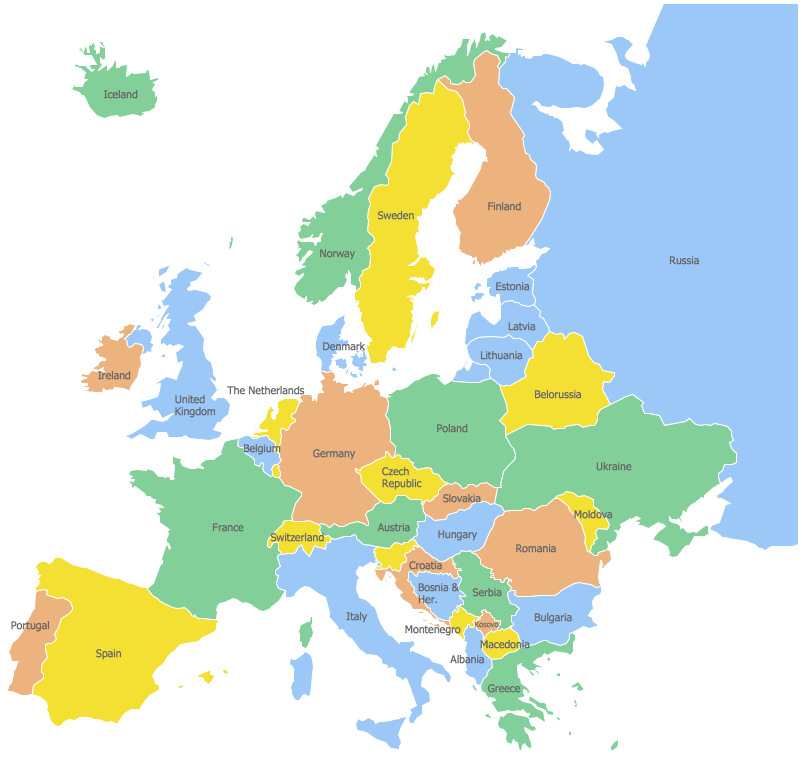 Easy Map Of Europe Geo Map - Europe - Austria | Geo Map — Europe | Geo Map - Europe - Serbia |  Drawing Europe