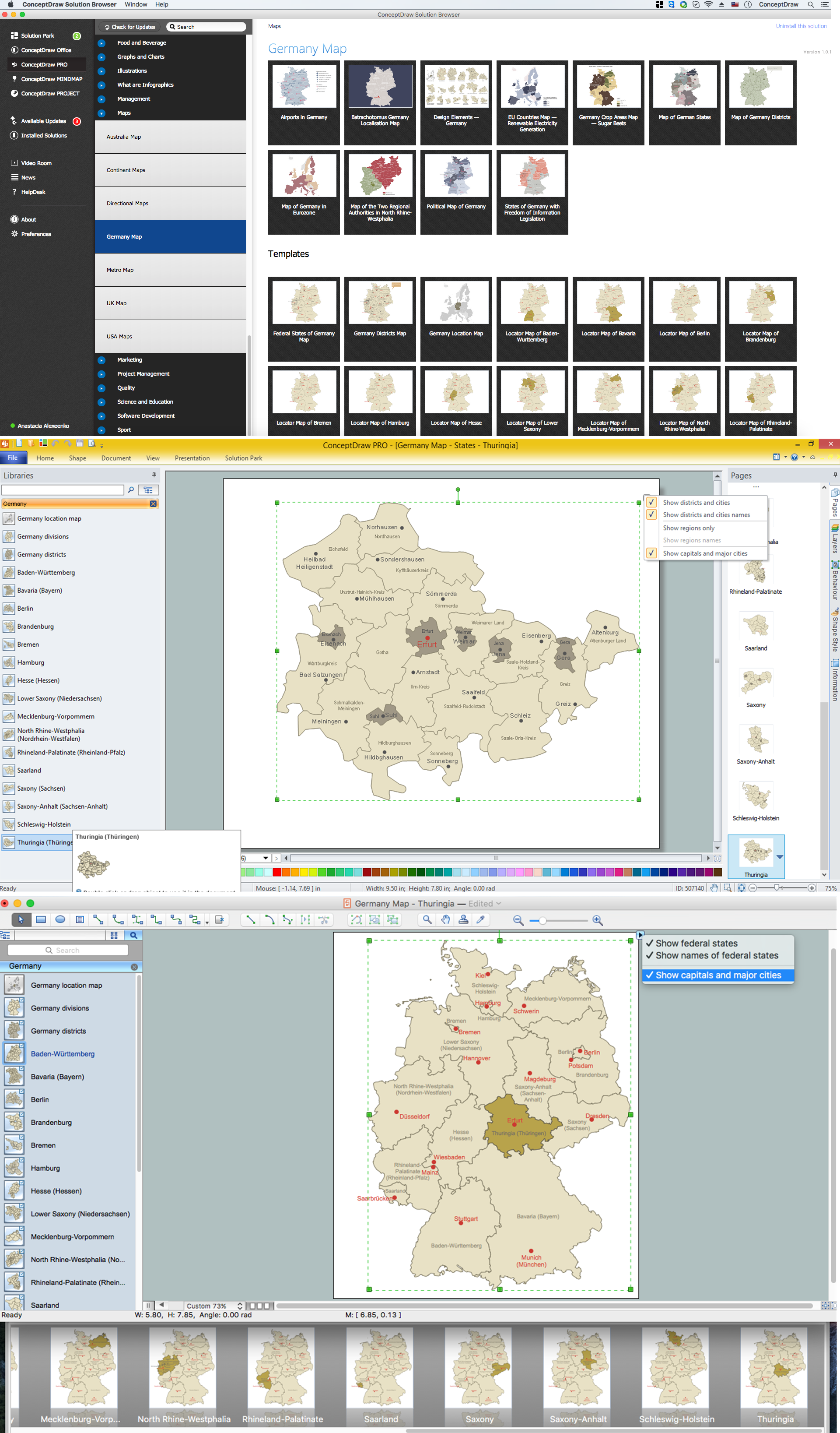 Map of Germany — Thuringia State