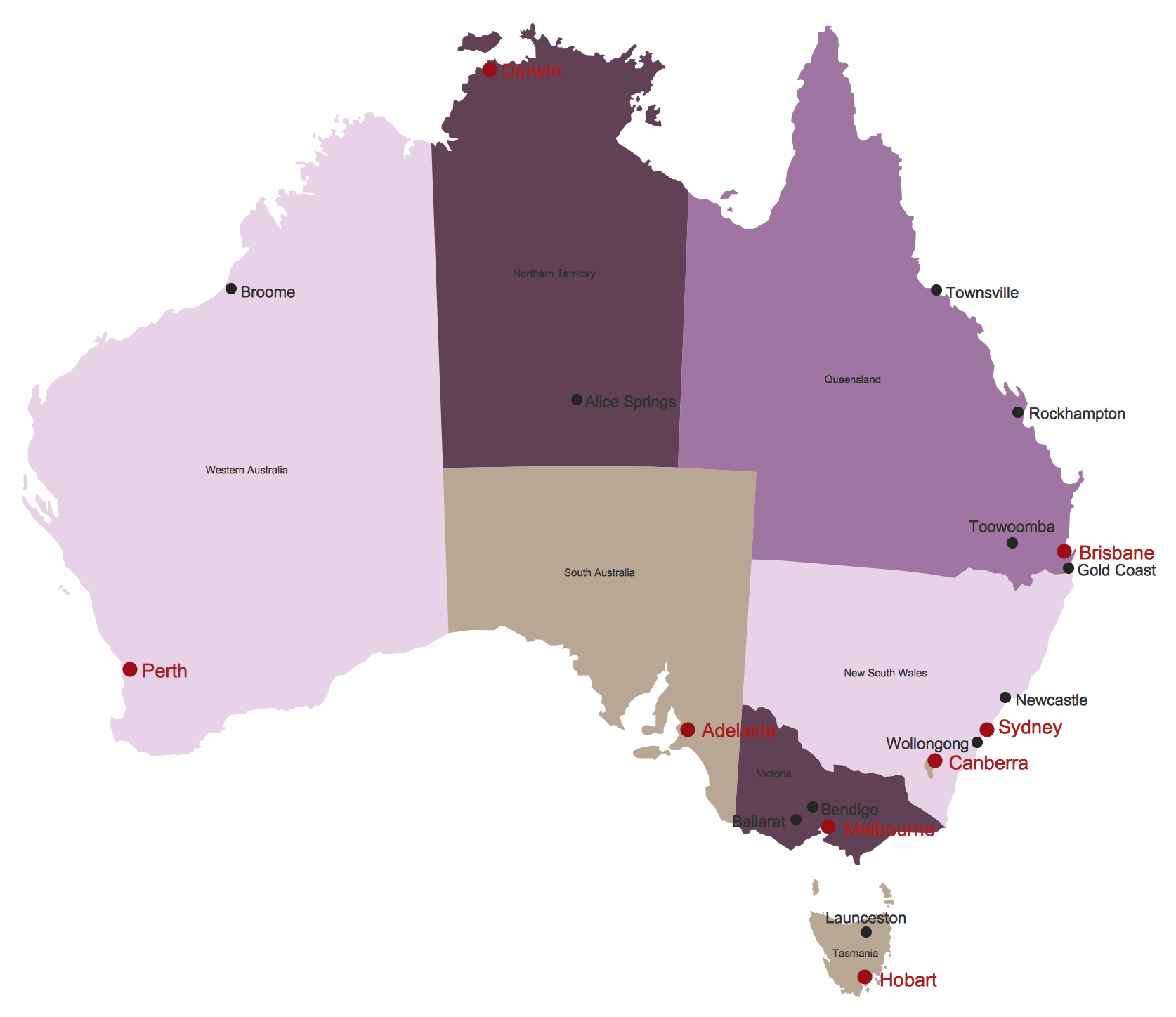 Large Printable Map Of Australia