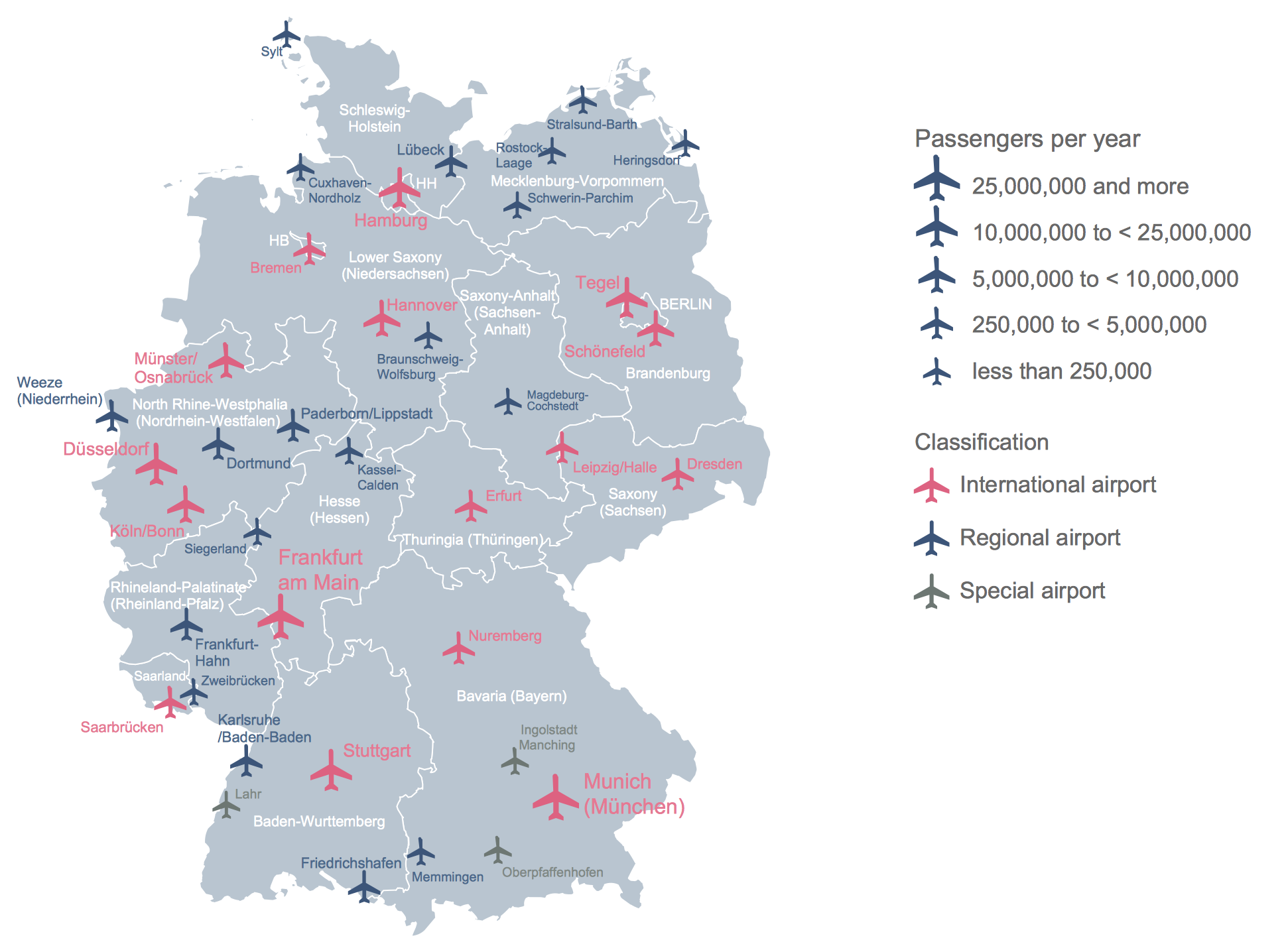 Maps Germany Map Airport In Germany 