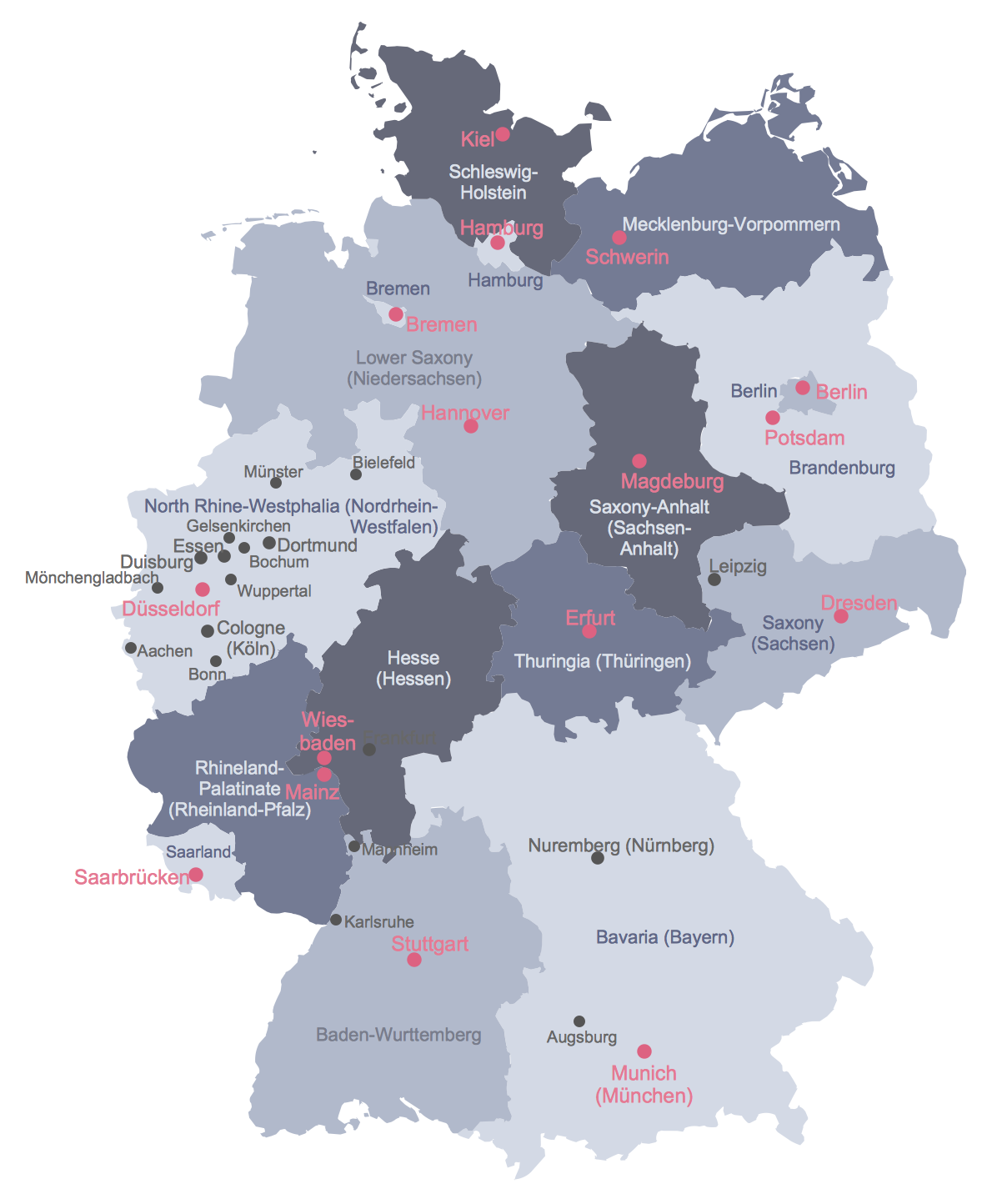 simple map of germany with cities Map Of Germany simple map of germany with cities