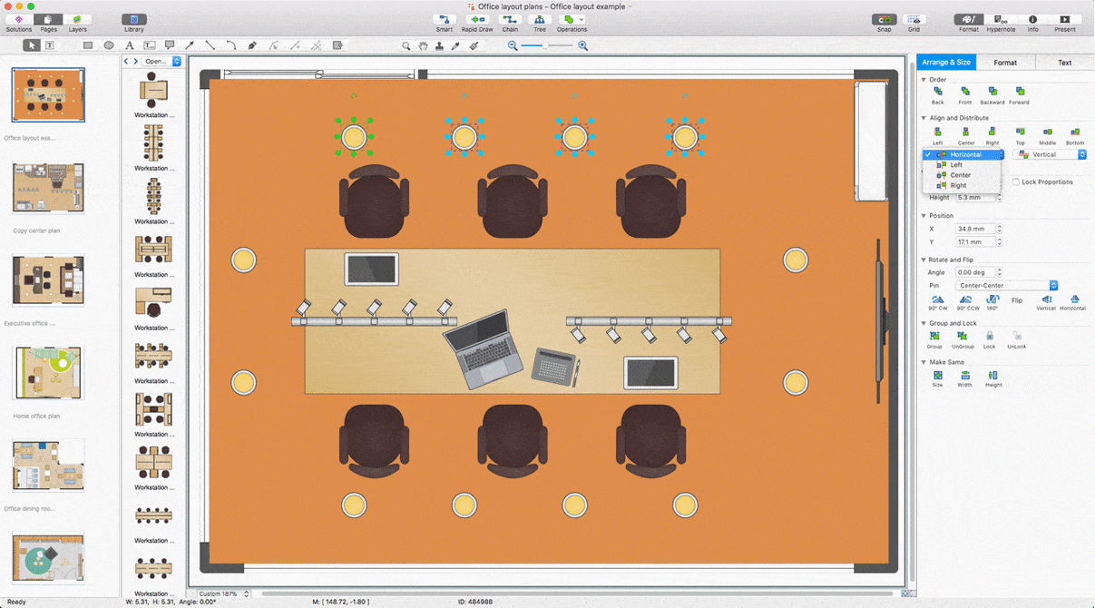 Office Layout Plan Design Element