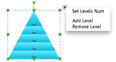 Pyramid diagram object with action menu