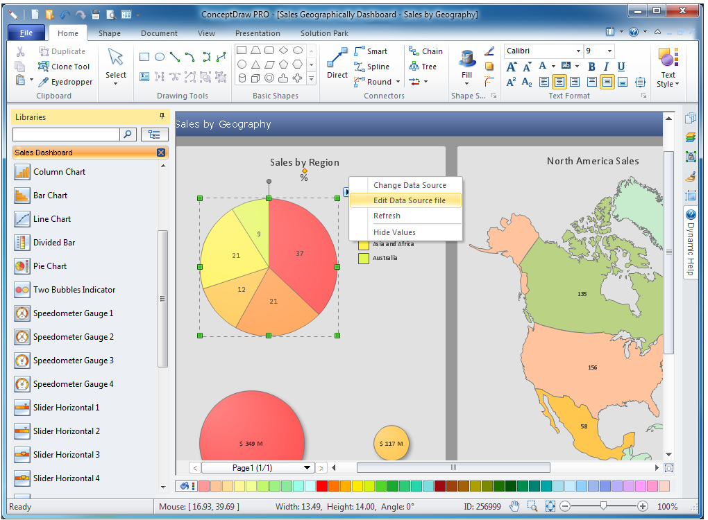 Sales Dashboard - Design Elements software diagraming tools win