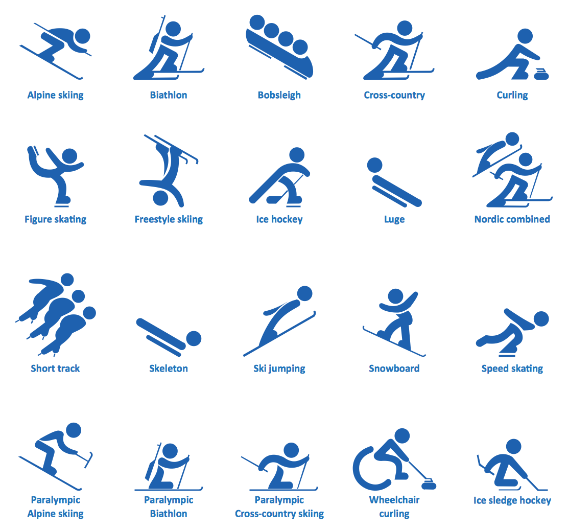 Winter Sports. Olympic Games Illustrations. Medal Summary Winter