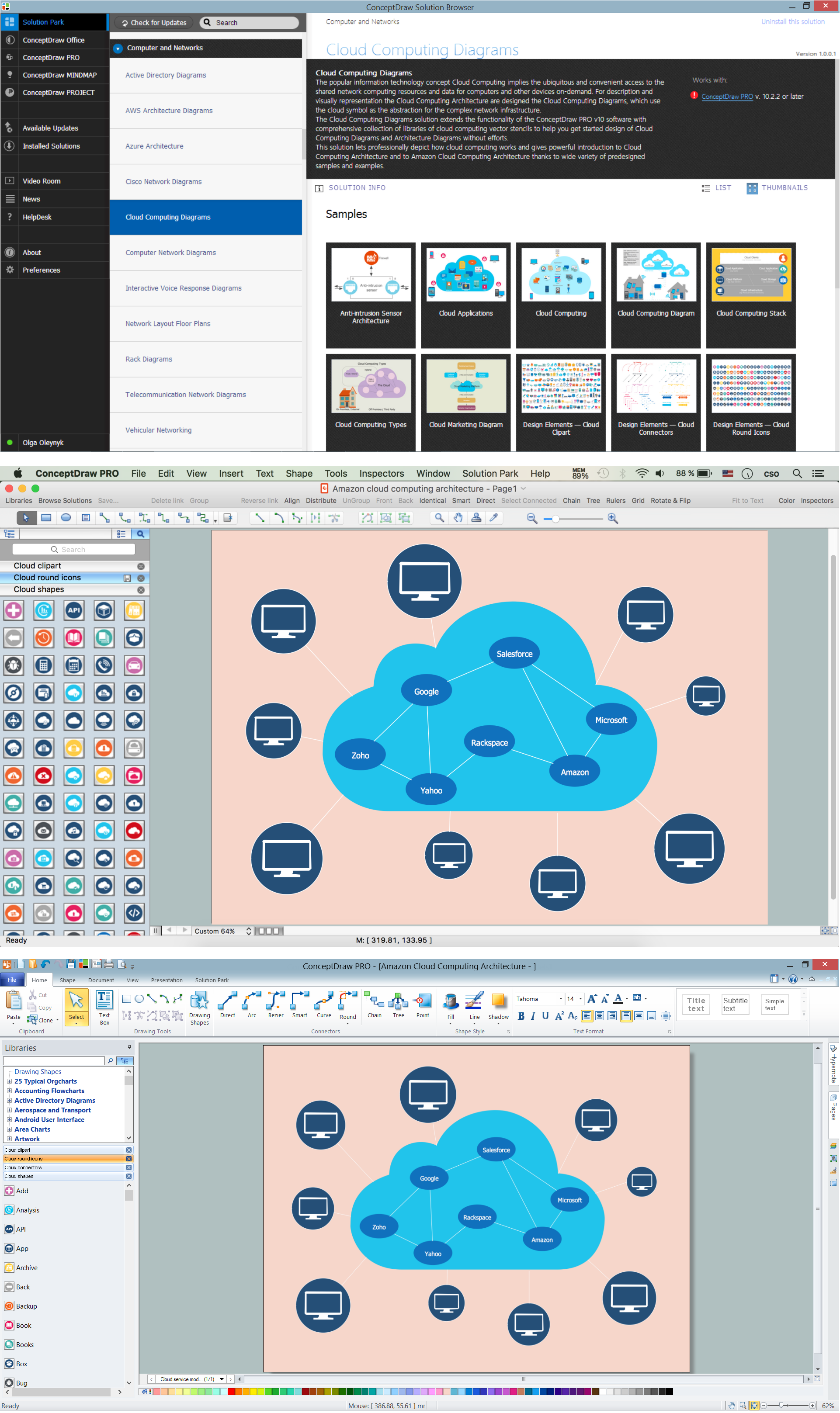 Amazon Cloud Computing Architecture, Apple OS X and Windows