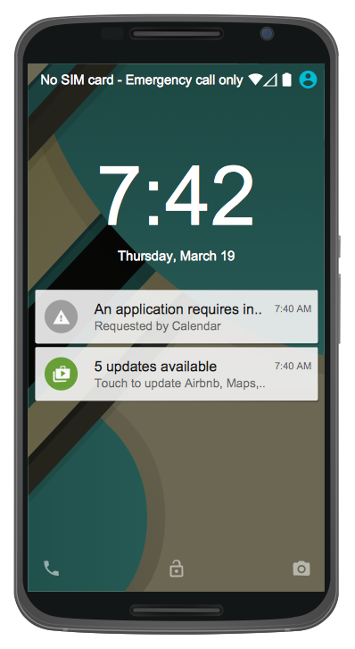 Android GUI - Android 5.0 Lock Screen Notifications