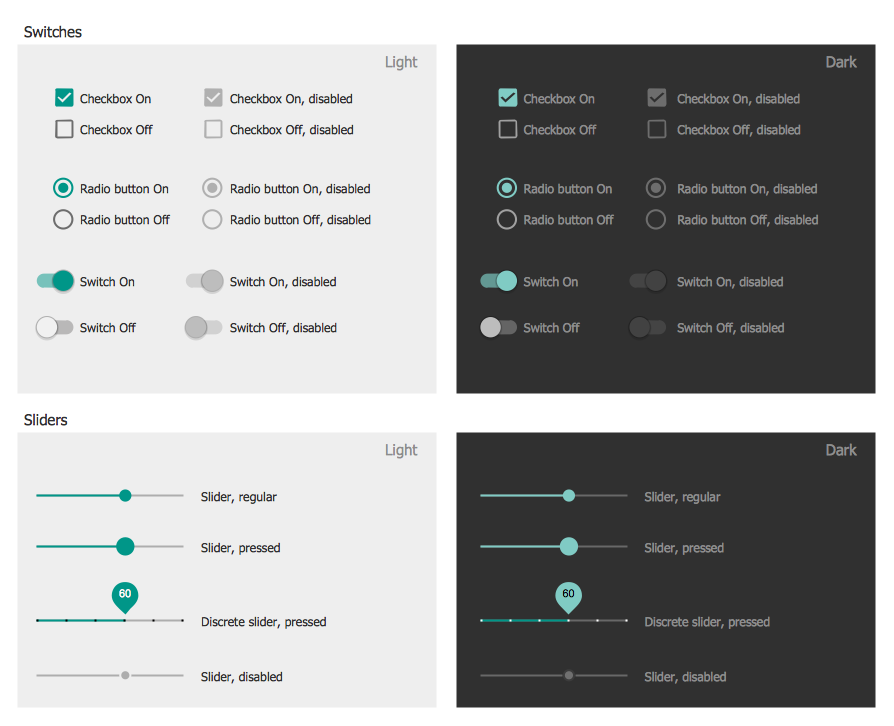 Android Switches and Sliders