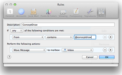 add ConceptDraw to safe senders list on Apple Mail