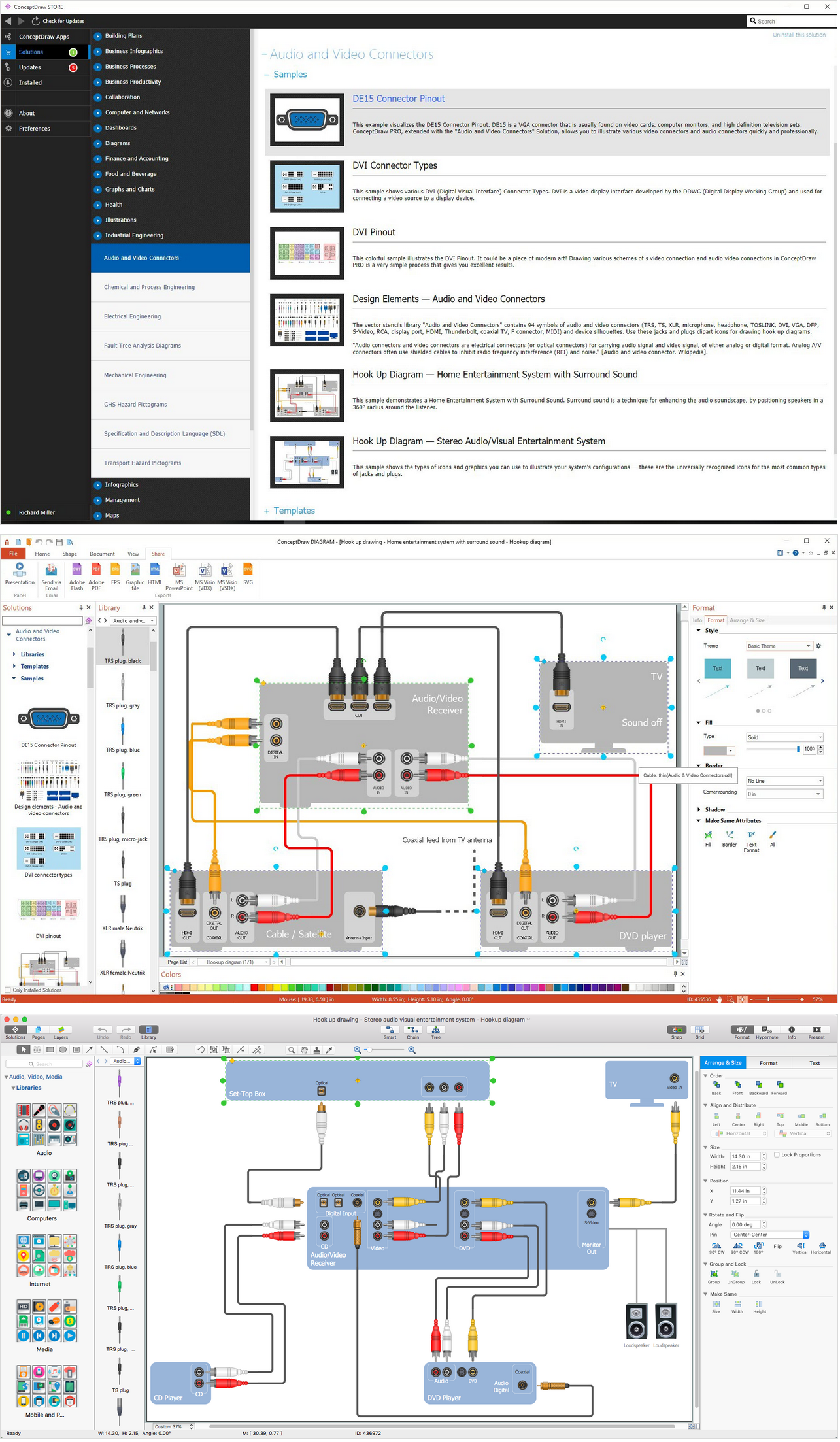 visio audio visual stencils