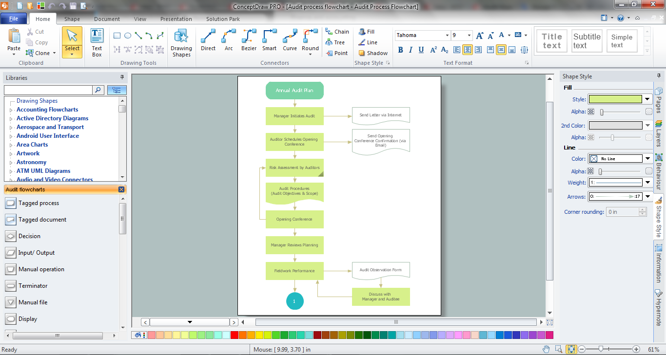 Auditing Process in ConceptDraw DIAGRAM title=