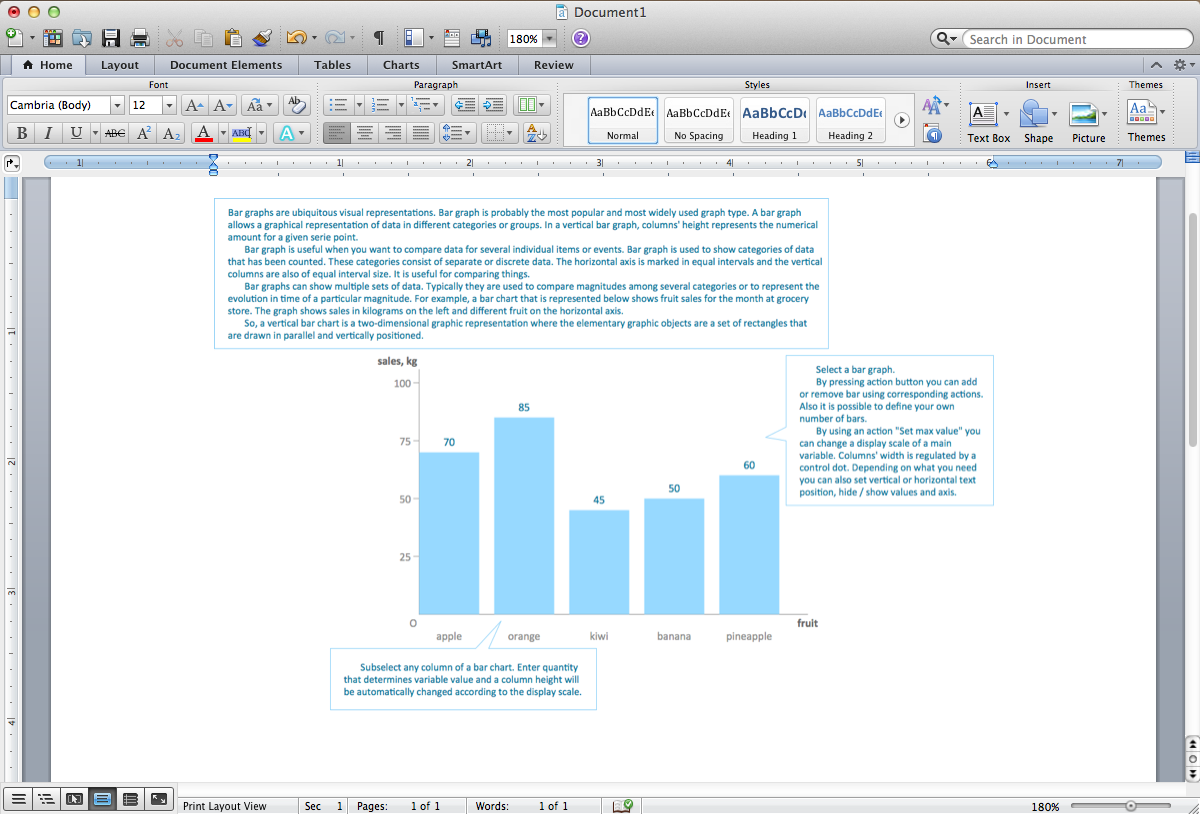 Bar Chart Template for Word