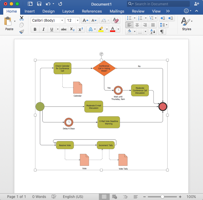 How to Add a Business Process Diagram to MS Word Document *