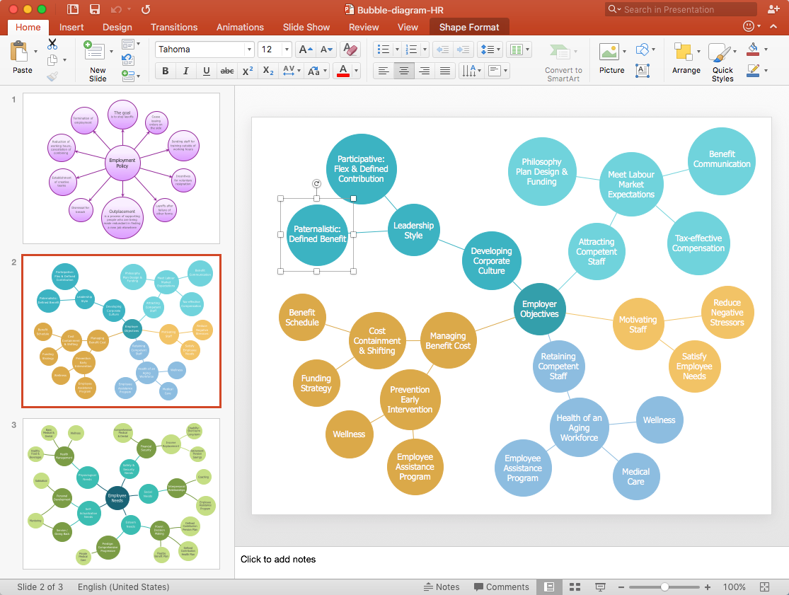 Create PowerPoint Presentation with a Bubble Diagram | ConceptDraw HelpDesk