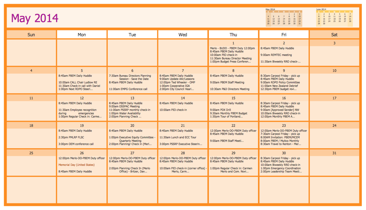 PBEM Director Calendar