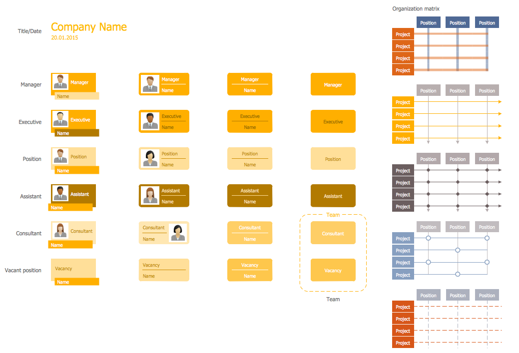 Organizational Chart Library - Design Elements