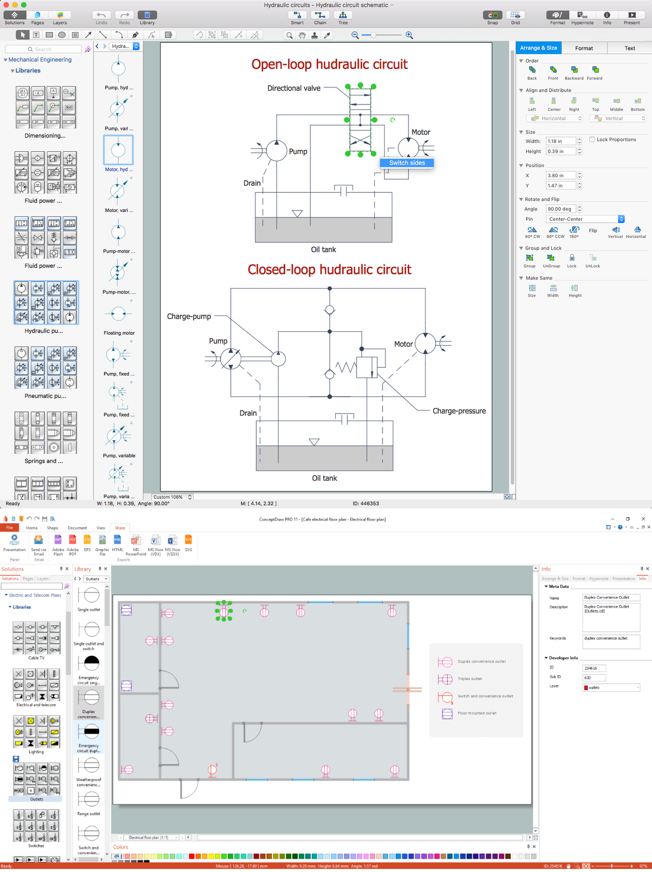 ConceptDraw DIAGRAM software for making mechanic and electrical diagrams for architectural design