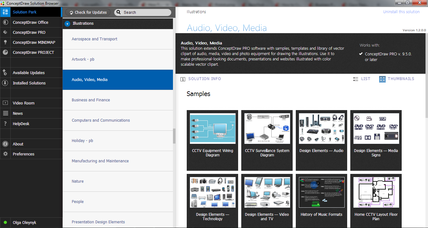 Audio, Video, Media Solution in ConceptDraw STORE
