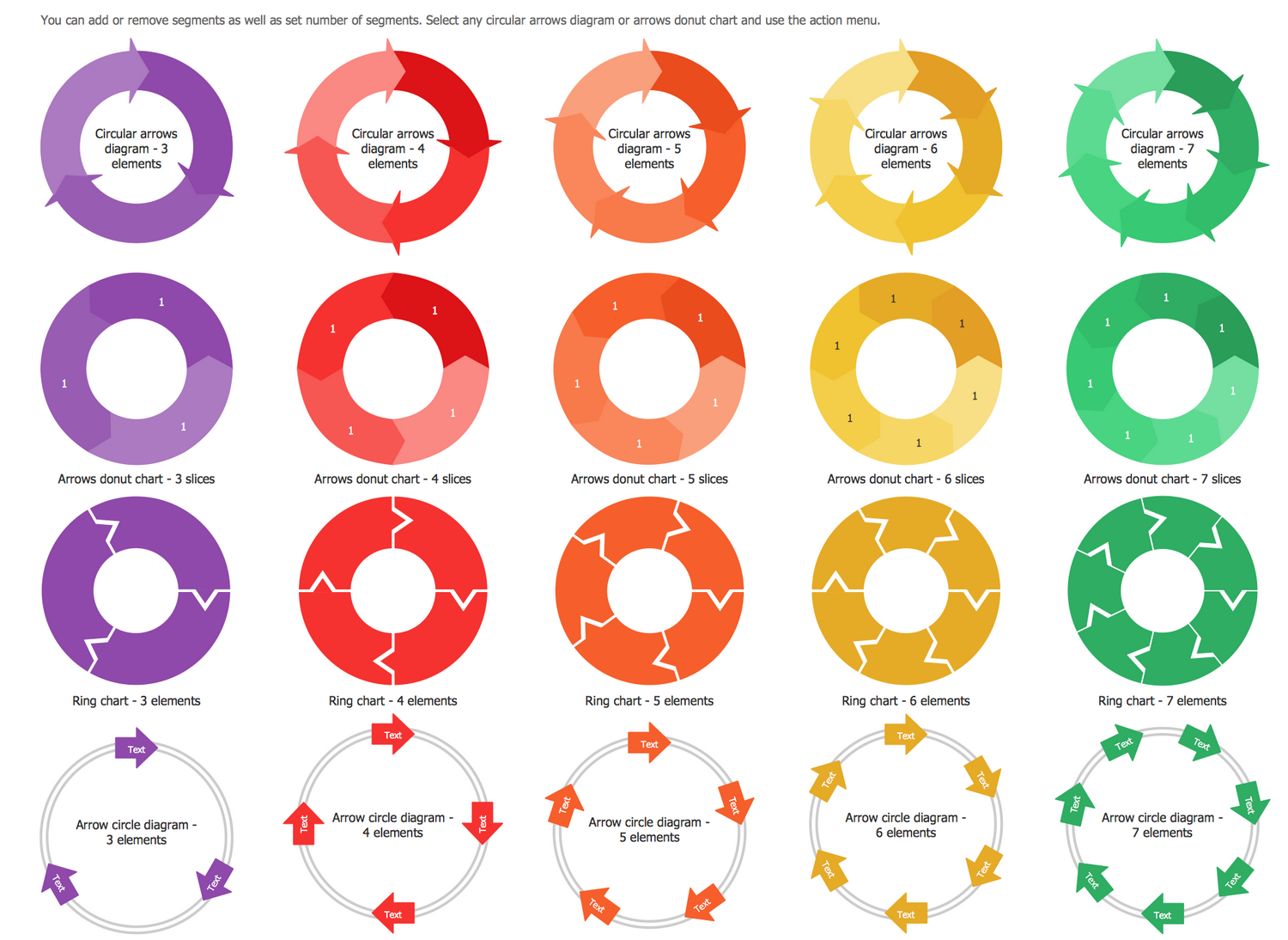 Circular Arrows Diagrams Library Design Elements