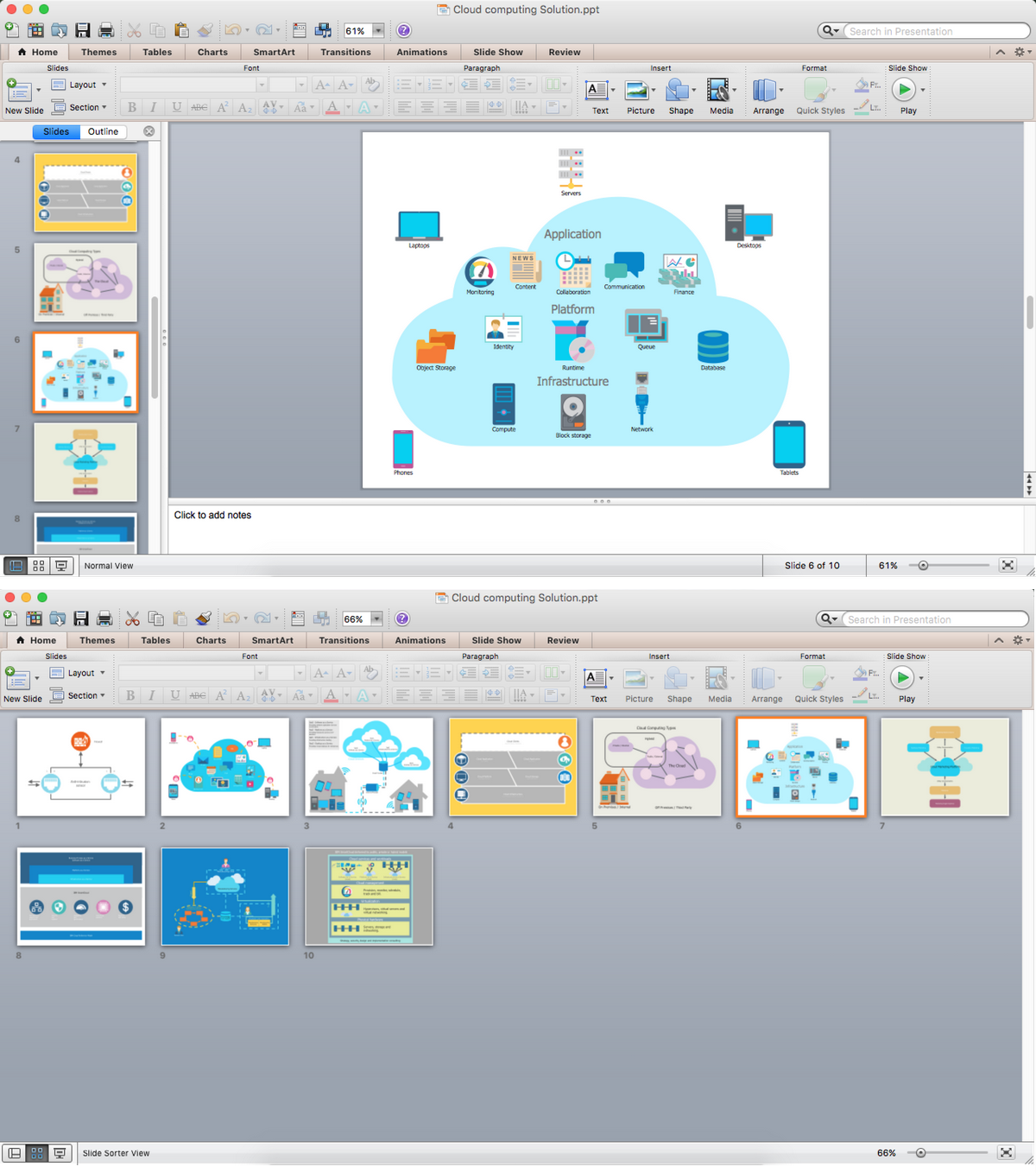 Cloud Computing Architecture Diagram PPT